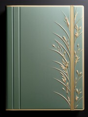 A green book cover embossed with gold foliage