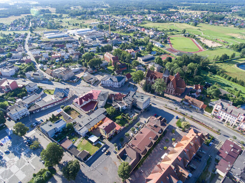 Czersk Town in Poland. Drone Point of View