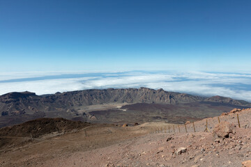 Tenerife Teide National Park on a sunny autumn day.