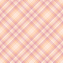 White, pink and yellow sunny summer plaid, Seamless vector check pattern suitable for fashion, home decor and stationary.
