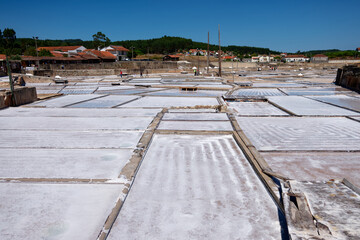 Fototapeta premium View of The Natural Salt Mines of Rio Maior in Portugal. Salt fields and salt extraction.
