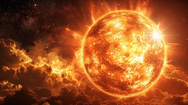 Striking 3D render captures the awe-inspiring beauty of a young star in its prime, a beacon of lig