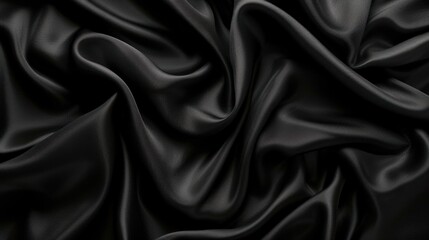 Obraz premium Abstract luxury black fabric cloth texture background. AI generated image