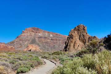 Tenerife Teide National Park on a sunny autumn day.