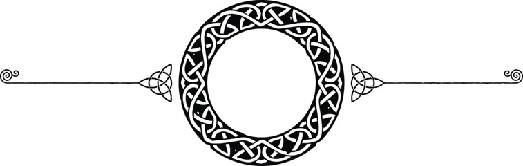 Elegant Celtic Symbols Header - Spiral, Triquetra, Knot Ring - obrazy, fototapety, plakaty
