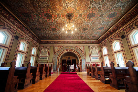 Interior view of the Ashkenazi Synagogue in Sarajevo, Bosnia and Herzegovina.