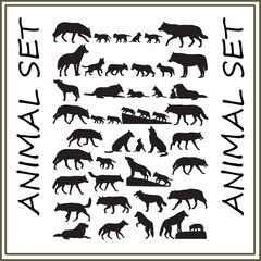 Wild animal Silhouette set, Animal silhouette