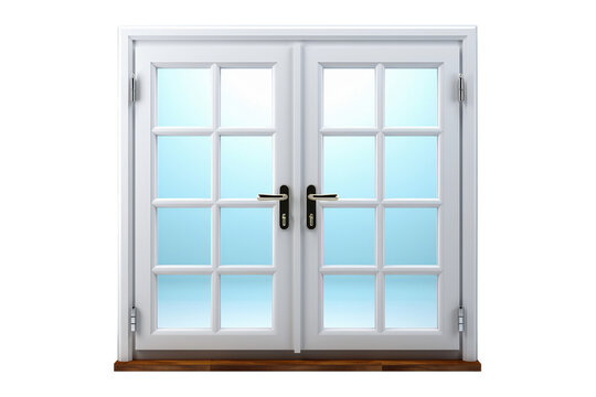 Upvc French Door on transparent background.