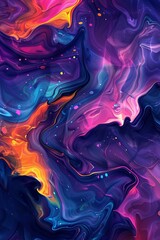 Abstract colorful liquid paint background vector presentation design illustration in the style of dark background - obrazy, fototapety, plakaty
