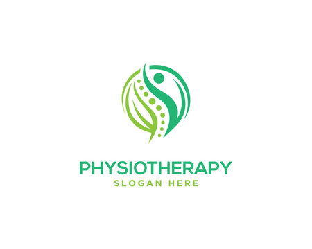 Health care physiotherapy logo design concept vector template.