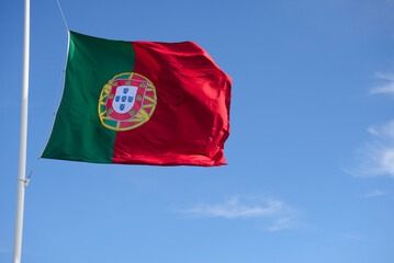 Portuguese flag. National flag. Travel to Portugal concept.