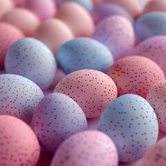 Fototapeta na wymiar Colorful Easter egg pile background, perfect for holiday and celebration events.