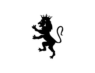 lion silhouette drawing with crown