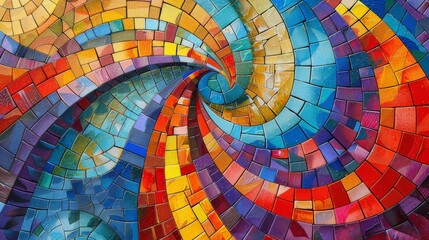 Colorful Wave Tile Mosaic