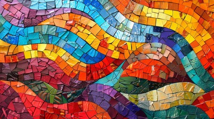 Vibrant Colorful Mosaic Display