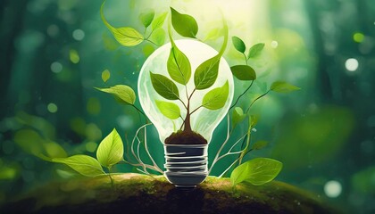 growing leaves from a light bulb, eclogue world