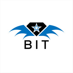 BIT letter logo. technology icon blue image on white background. BIT Monogram logo design for entrepreneur and business. BIT best icon.	

