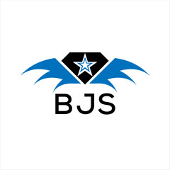 BJS letter logo. technology icon blue image on white background. BJS Monogram logo design for entrepreneur and business. BJS best icon.	
