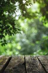 Wooden Table With Blurry Background
