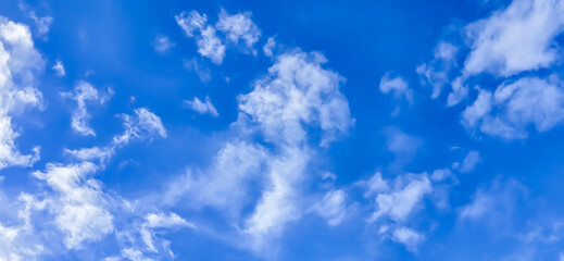 White clouds and blue sky
