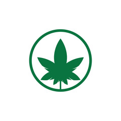 Cannabis Logo Design. cannabis leaf nature logo vector icon.