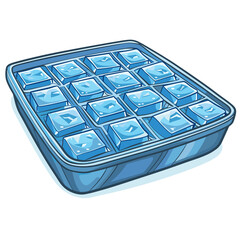 Ice Cube Tray Cartoon, isolated on transparent background, HD, PNG 