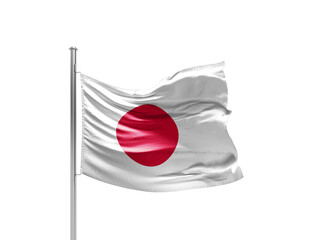 National Flag of Japan. Flag isolated on white background with clipping path.