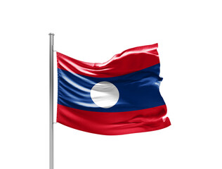 National Flag of Laos. Flag isolated on white background with clipping path.