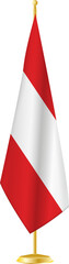 Austria flag on a flag stand.