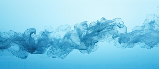 Blue smoke cloud in close-up view with a backdrop for text