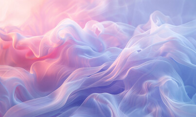 Abstract flowing smoke waves with pastel gradient colors. Surreal background design for wallpaper and artistic concepts