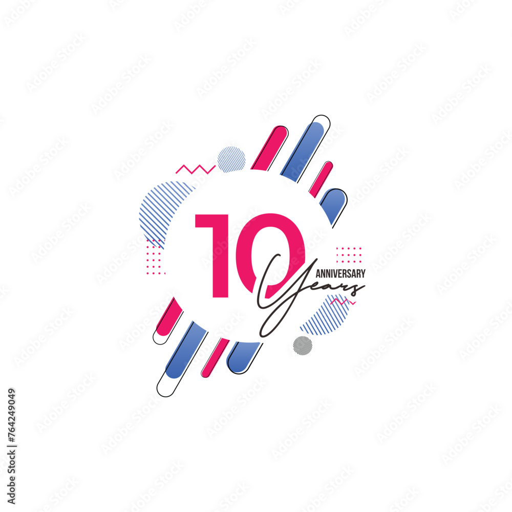 Wall mural vector anniversary celebration year numbers 10