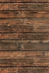 Weathered Wooden Wall With Brown Stain