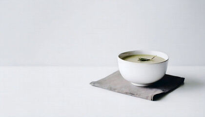 Lentil soup with minimalist style, copy space