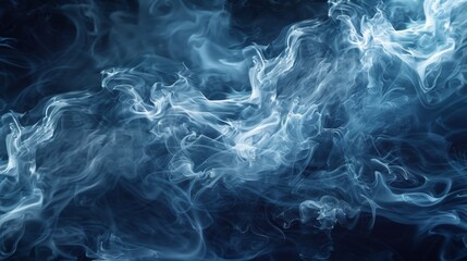 A close up of a blue and white smoke pattern, AI