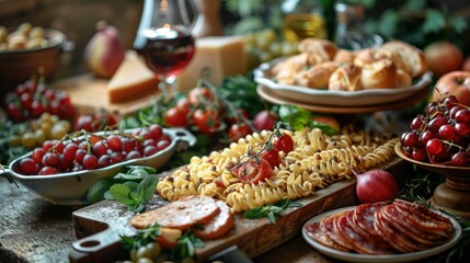 Italian food. a variety of food including tomatoes tomatoes and other foods