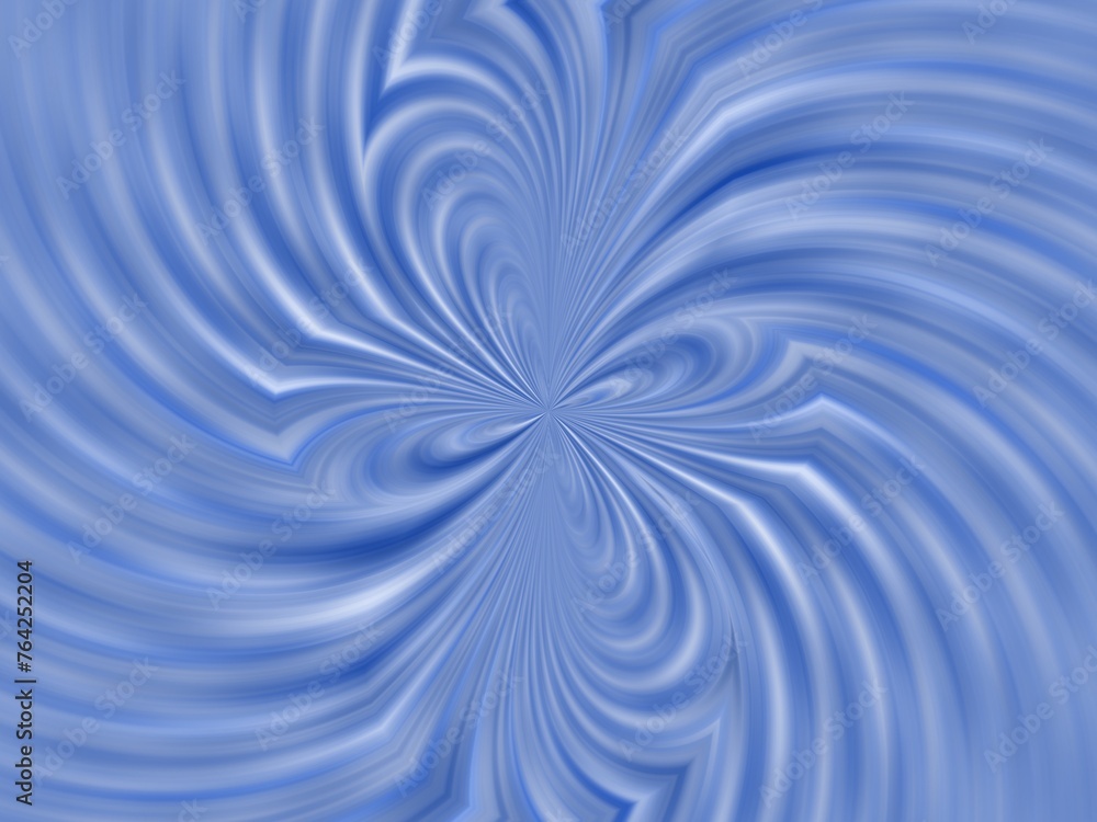 Poster blue and white background with symmetrical pattern and effect of rays in motion, water blur, lines, 