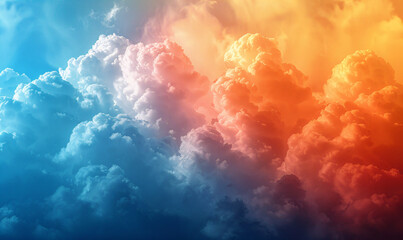 Majestic colorful cloudscape during sunset. Dramatic sky and cloud pattern for background and design