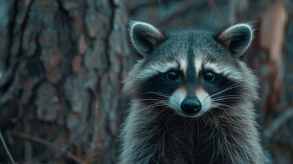 Portrait of raccoon - obrazy, fototapety, plakaty