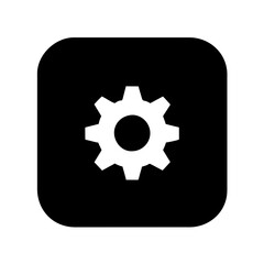 Settings vector icon illustration silhouette clipart element symbol on a Transparent Background