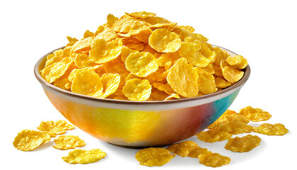 Cornflakes isoliert auf weißen Hintergrund, Freisteller 