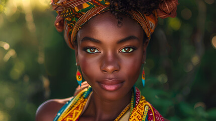  A beautiful African woman with local dresses