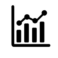 Chart icon vector graphic business element symbol illustration on a Transparent Background