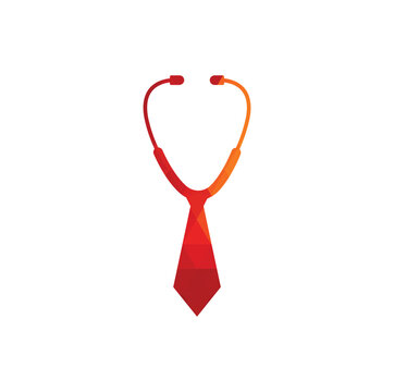 Medical job logo design template. Medical jobs logo inspiration with tie and stethoscope logo design.
