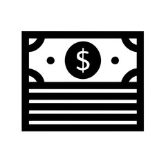 Dollar sign money icon vector symbol illustration on a Transparent Background