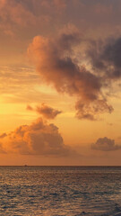 Gorgeous sunset over serene beach breathtaking summer landscape on Maldives