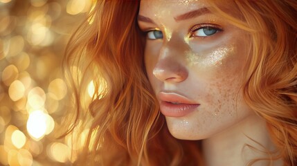 Close-Up Portrait of Woman With Freckles