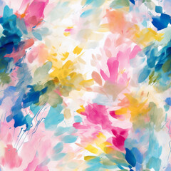 Modern abstract floral paintbrush strokes artwork. Seamless file. 