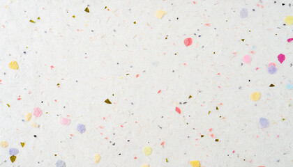 cute Japanese washi paper surface with colorful particles, 16:9 widescreen texture wallpaper / backdrop / background, graphic resources