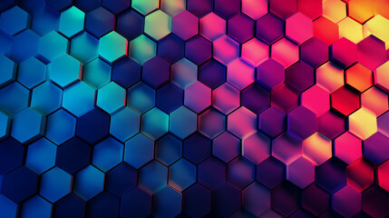 Hexagonal Spectrum: Vibrant Patterned Background. Generative AI